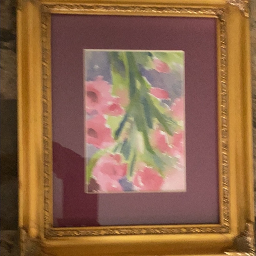 Gold framed floral print